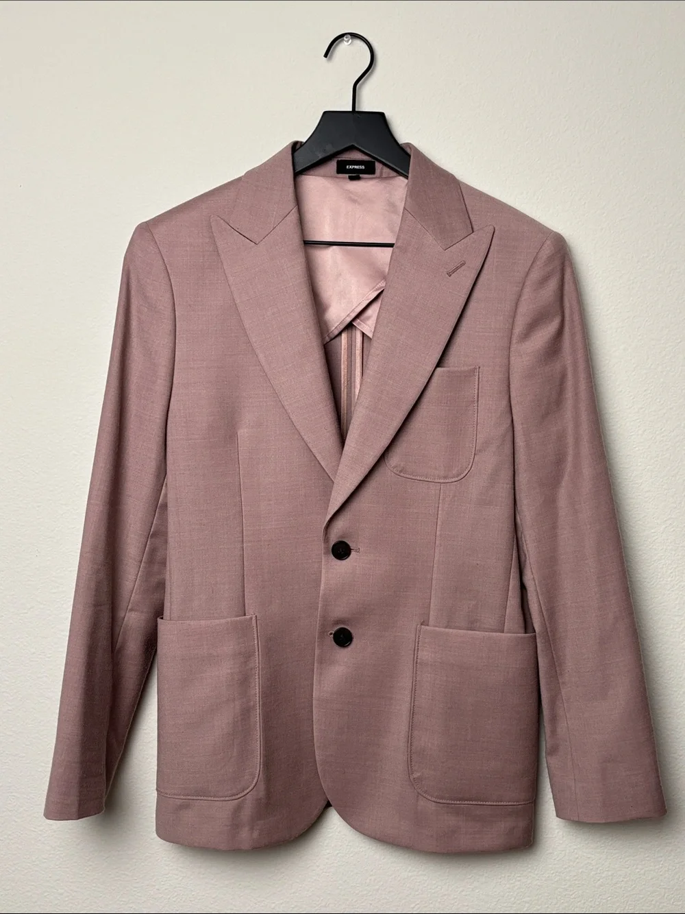 Express Men's Dusty Rose Blazer - Two-Button Sport Coat